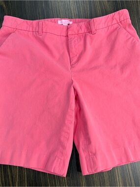 Lilly Pulitzer Colorful Coral Bermuda Shorts Size 10 Resort Style